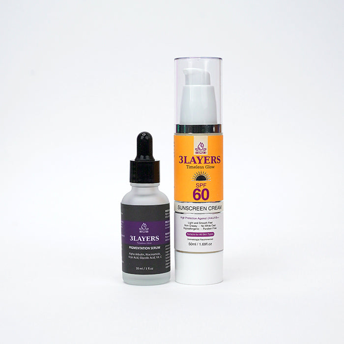 Timeless Sunscreen DermaGlow Duo: Hyperpigmentation Serum + SPF 60 Sunscreen – 3Layers ...